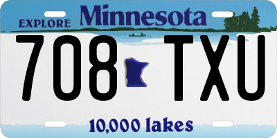 MN license plate 708TXU