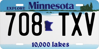 MN license plate 708TXV