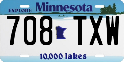 MN license plate 708TXW