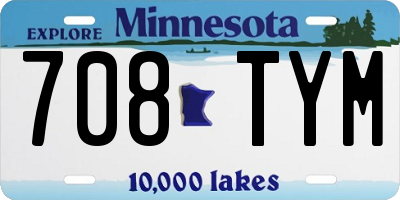 MN license plate 708TYM