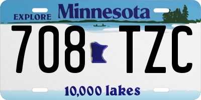 MN license plate 708TZC