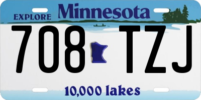 MN license plate 708TZJ