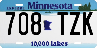 MN license plate 708TZK