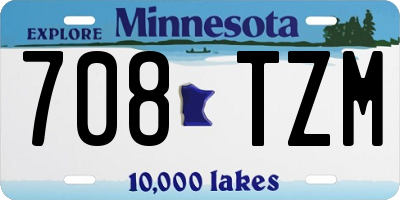 MN license plate 708TZM