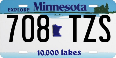 MN license plate 708TZS