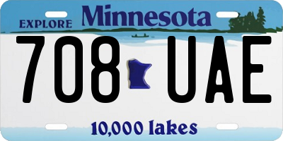 MN license plate 708UAE