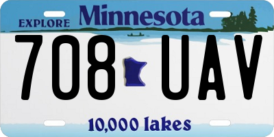 MN license plate 708UAV