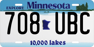 MN license plate 708UBC