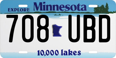MN license plate 708UBD