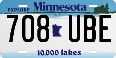 MN license plate 708UBE