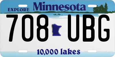 MN license plate 708UBG