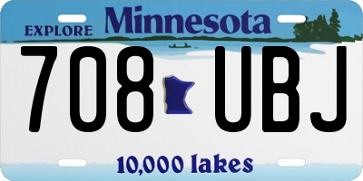 MN license plate 708UBJ
