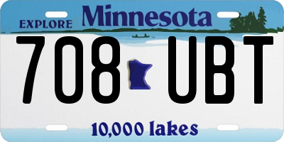 MN license plate 708UBT