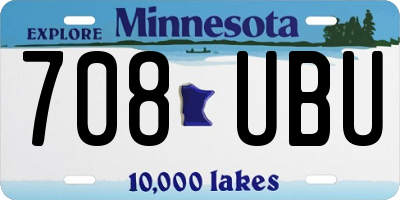 MN license plate 708UBU