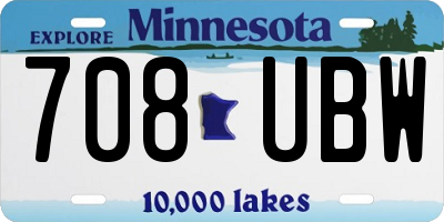 MN license plate 708UBW