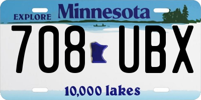 MN license plate 708UBX