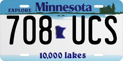 MN license plate 708UCS