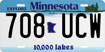 MN license plate 708UCW