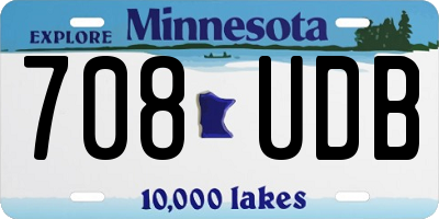 MN license plate 708UDB