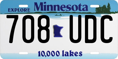 MN license plate 708UDC