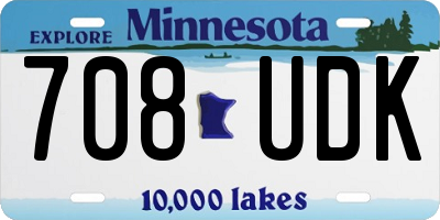 MN license plate 708UDK