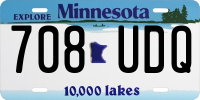 MN license plate 708UDQ