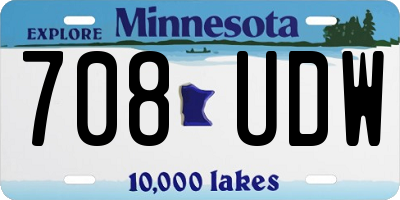 MN license plate 708UDW