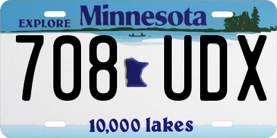 MN license plate 708UDX