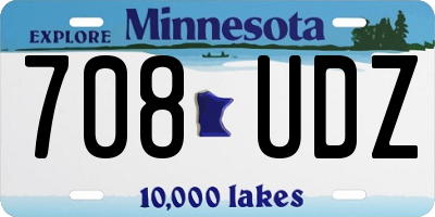 MN license plate 708UDZ