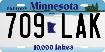 MN license plate 709LAK