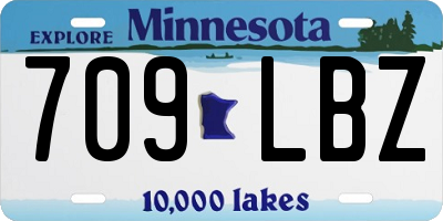 MN license plate 709LBZ