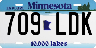 MN license plate 709LDK