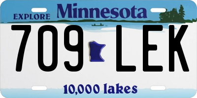 MN license plate 709LEK