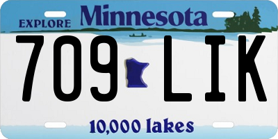 MN license plate 709LIK