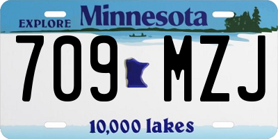 MN license plate 709MZJ