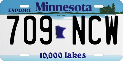 MN license plate 709NCW