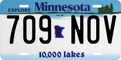 MN license plate 709NOV
