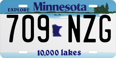 MN license plate 709NZG