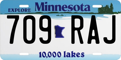 MN license plate 709RAJ