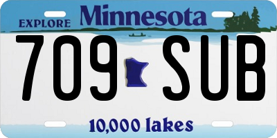 MN license plate 709SUB