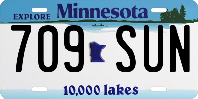 MN license plate 709SUN