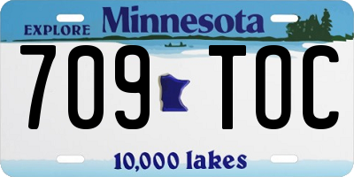 MN license plate 709TOC