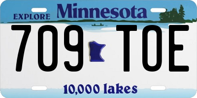 MN license plate 709TOE
