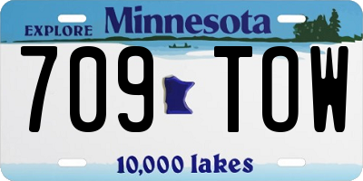 MN license plate 709TOW