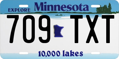 MN license plate 709TXT
