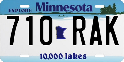 MN license plate 710RAK