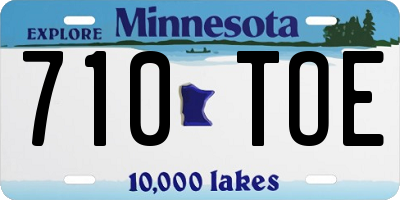 MN license plate 710TOE