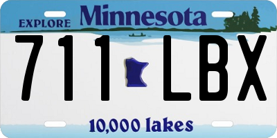 MN license plate 711LBX