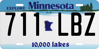 MN license plate 711LBZ
