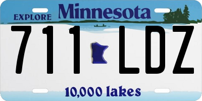 MN license plate 711LDZ